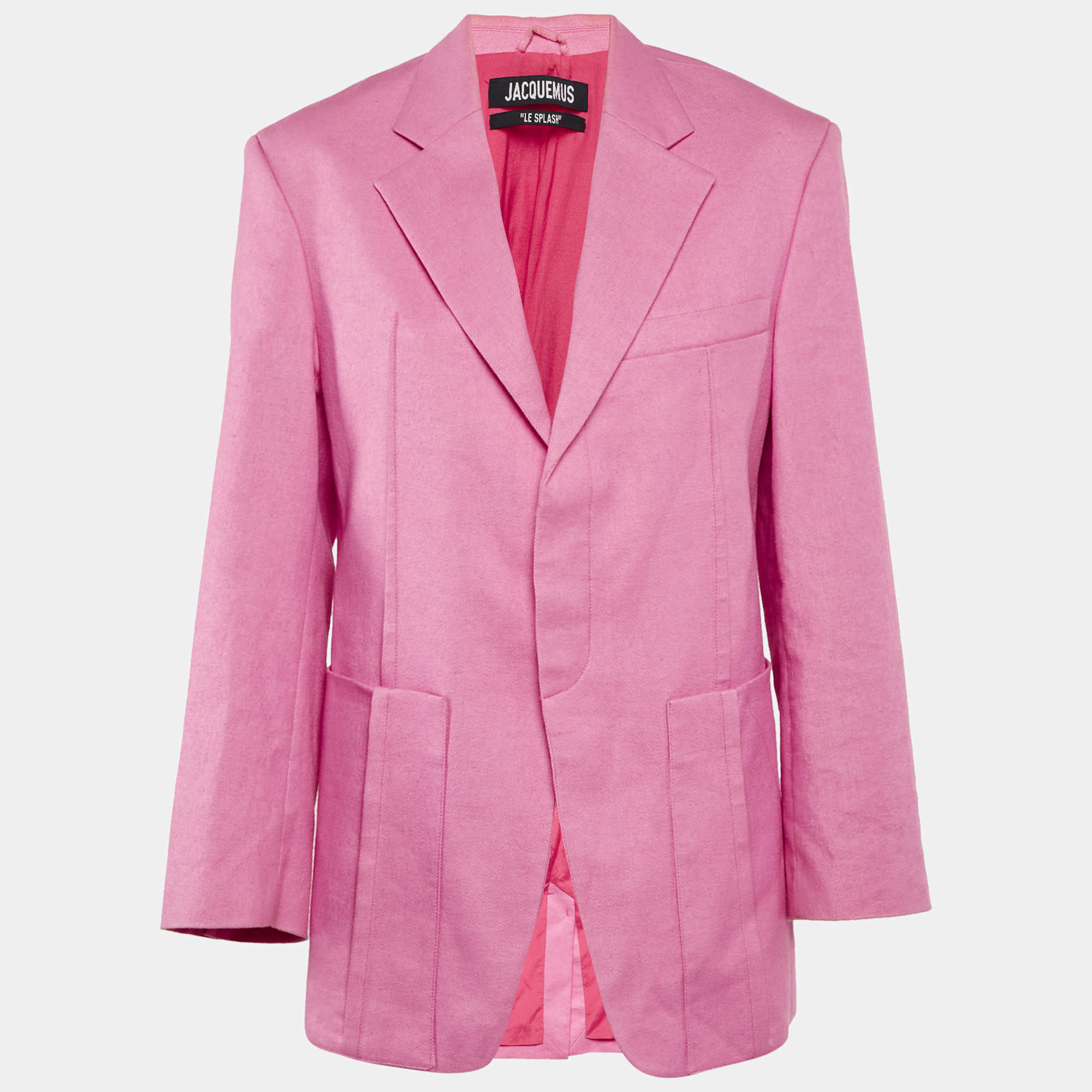 Jacquemus Pink Linen Blend La Veste D'Homme Blazer XS