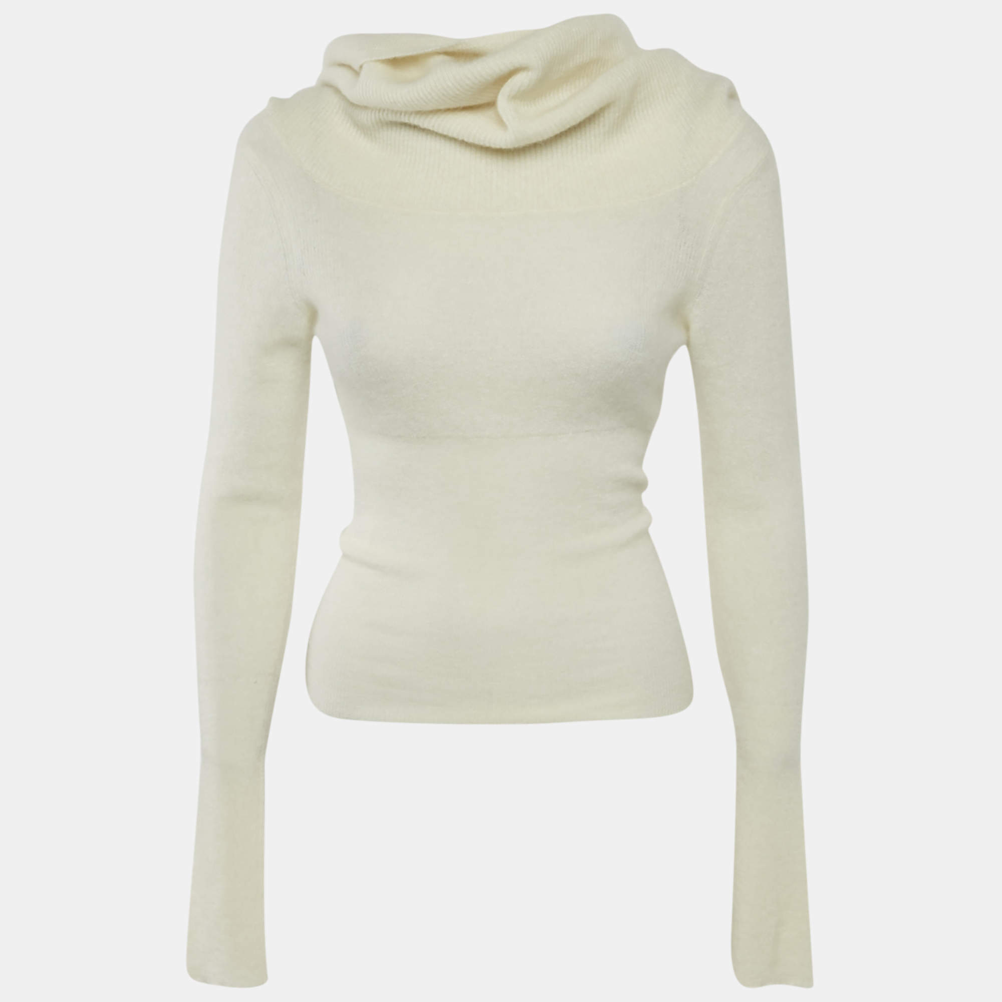 Jacquemus Cream Cashmere Knit Back Open Sweater M