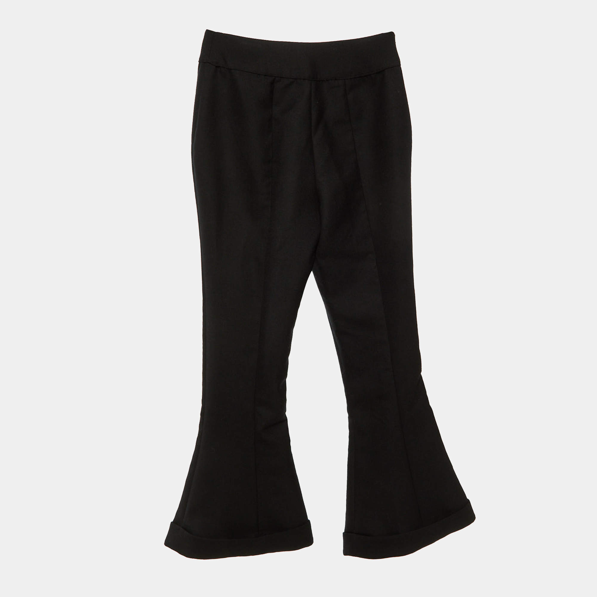 Pre Owned Jacquemus Black Wool Flared Trousers S