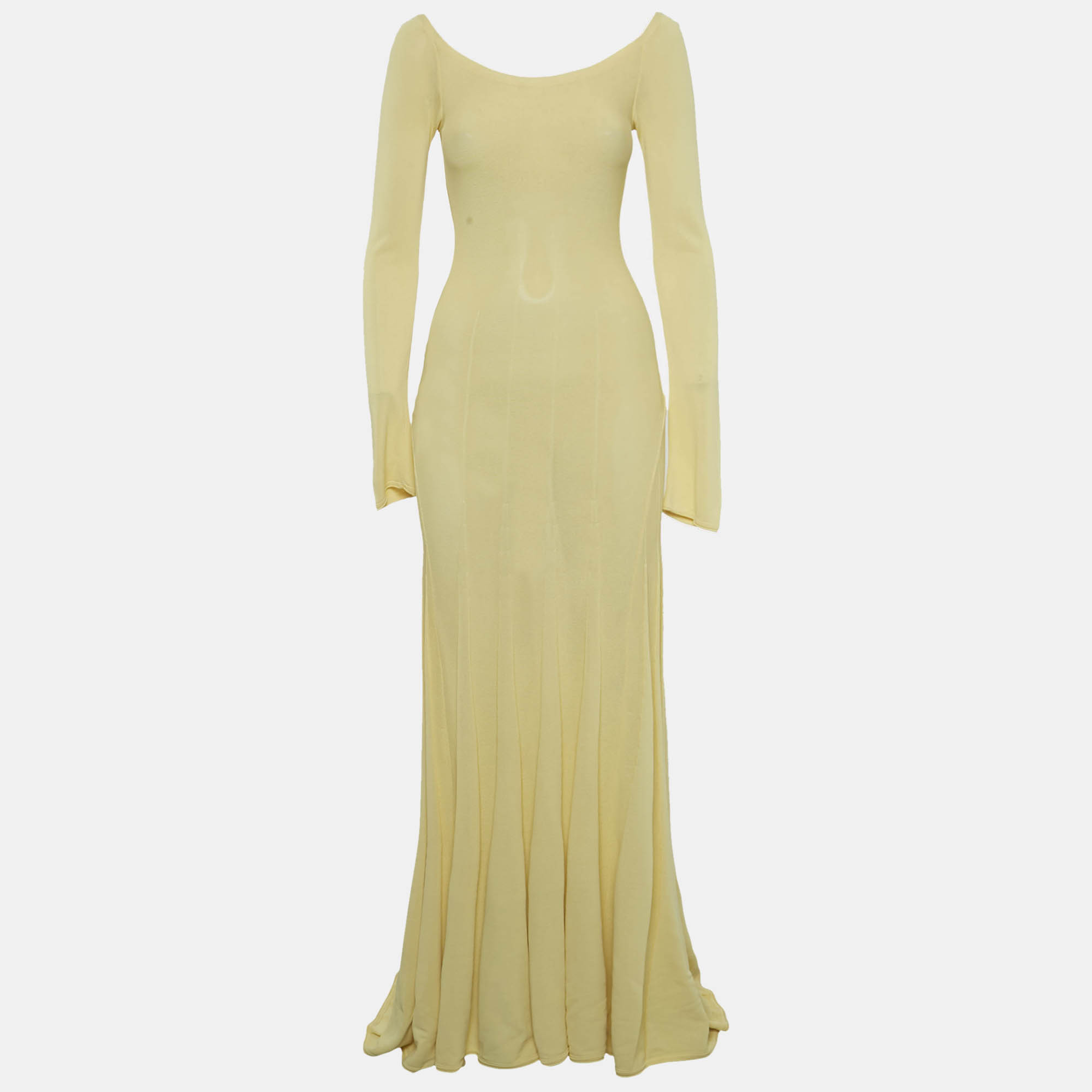 مملوكة مسبقًا Jacquemus Yellow Knit La Robe Maille Valensole Maxi Dress S