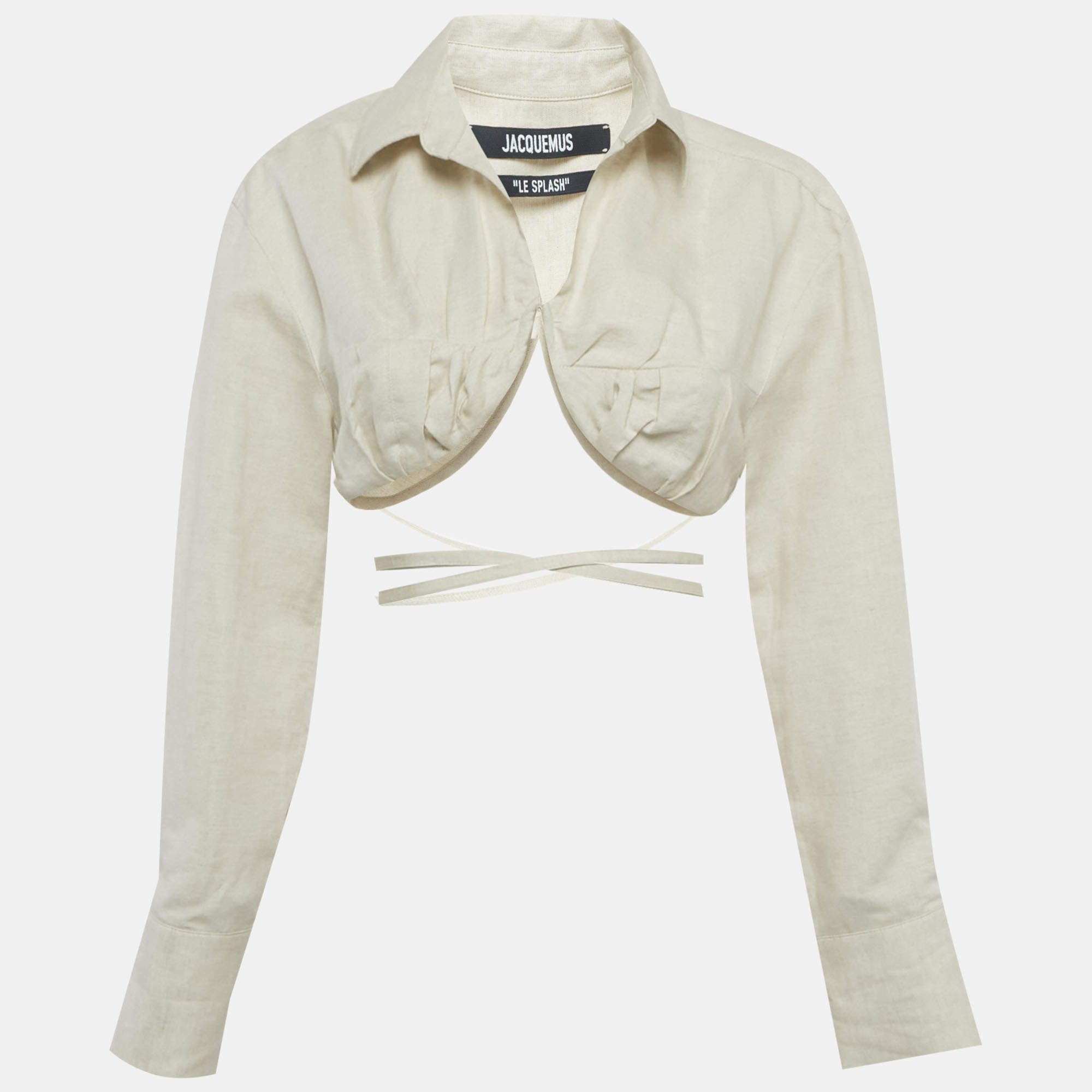 مملوكة مسبقًا Jacquemus Beige Cotton Blend Crop Top S