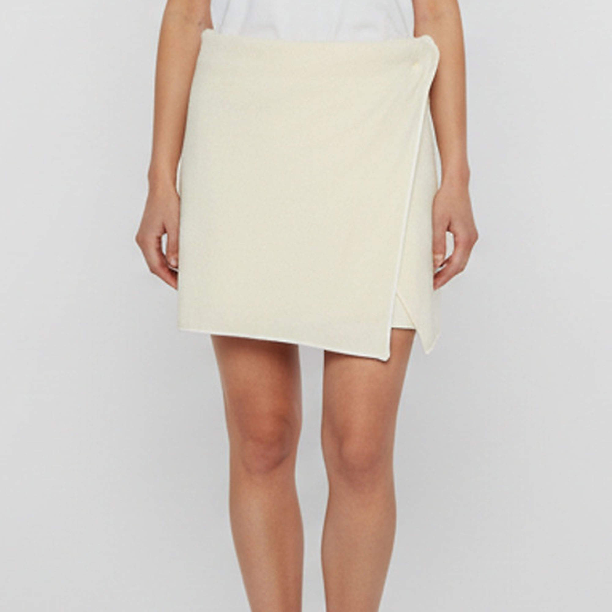 مملوكة مسبقًا Jacquemus Cream Rib Knit Draped La Jupe Bagnu Mini Skirt S
