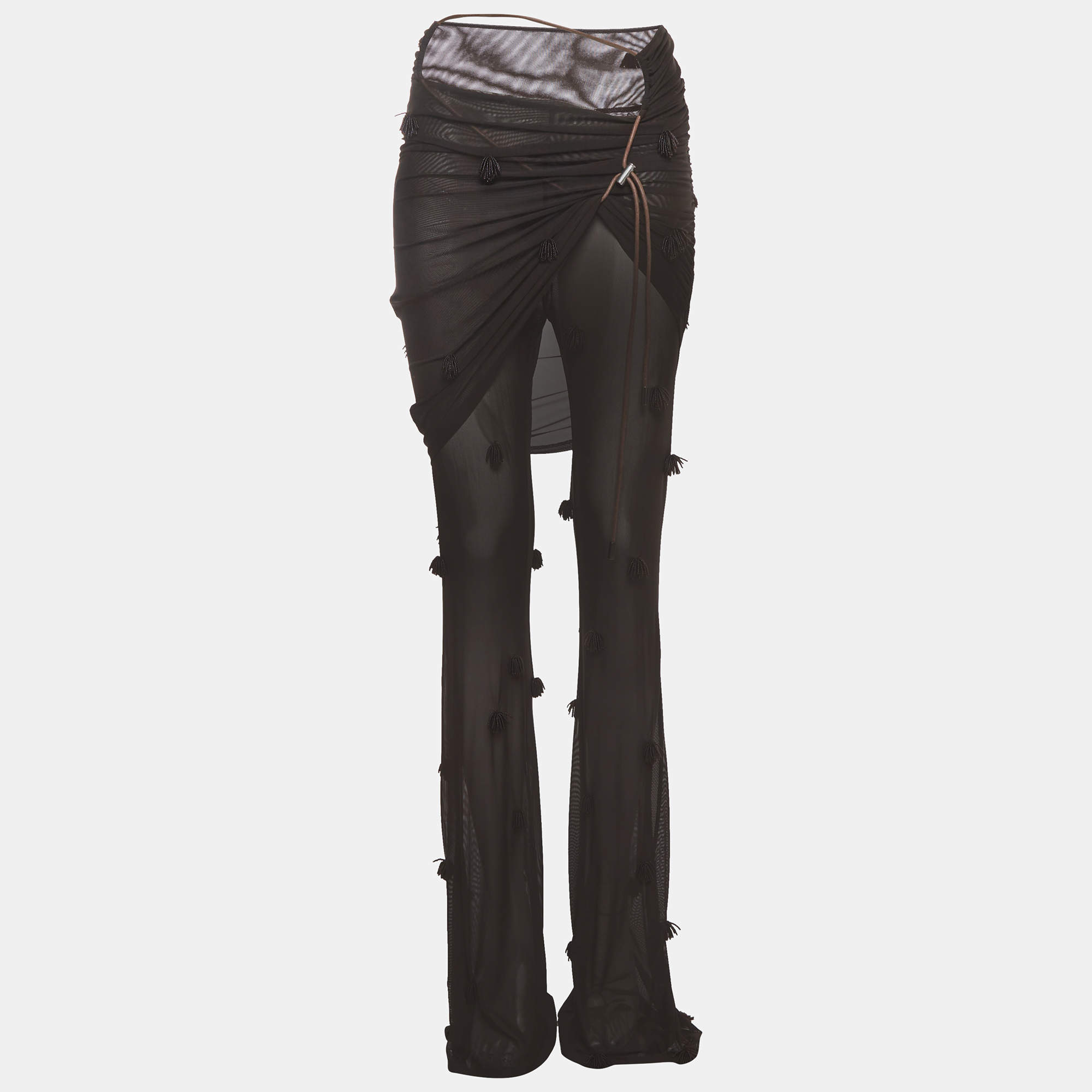 Pre Owned Jacquemus Brown Mesh Knit Le Pantalon Espelho Pants L