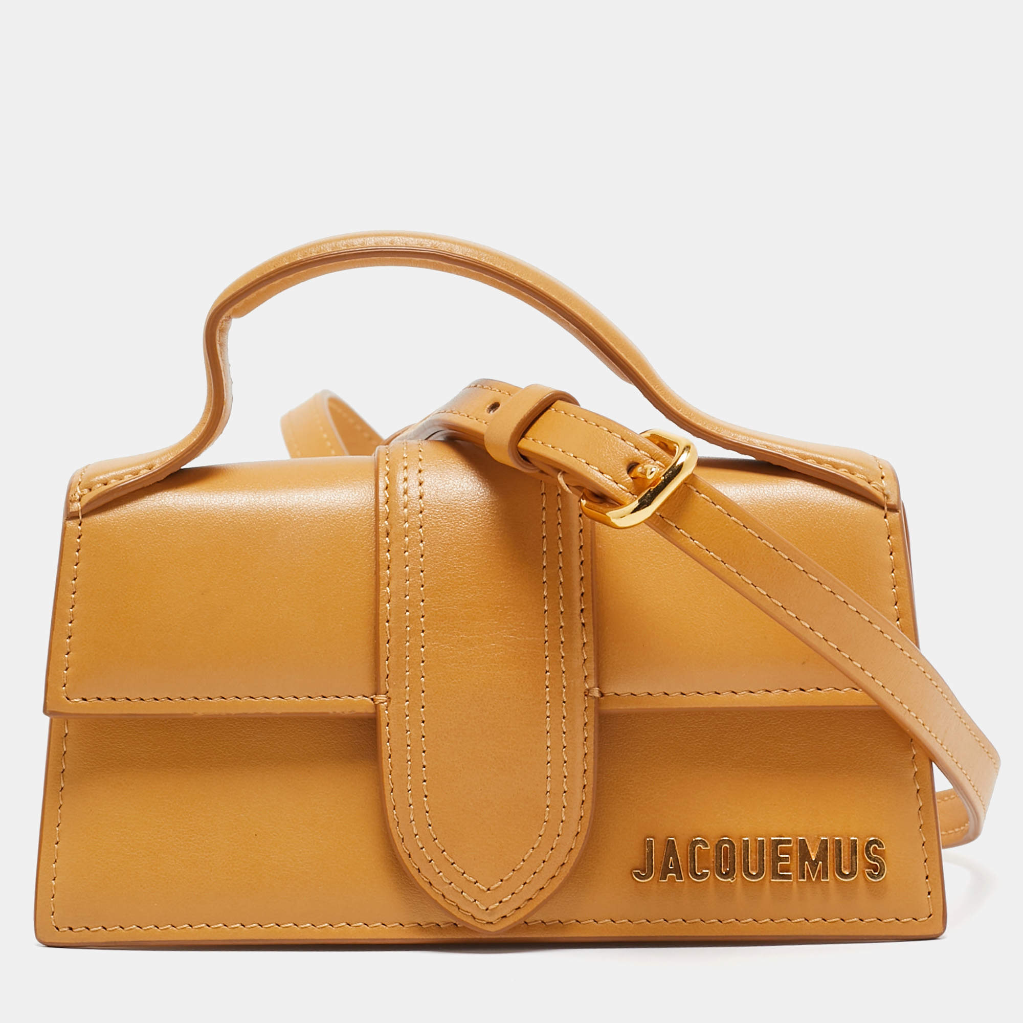 Jacquemus Tan Leather Mini Le Bambino Top Handle Bag