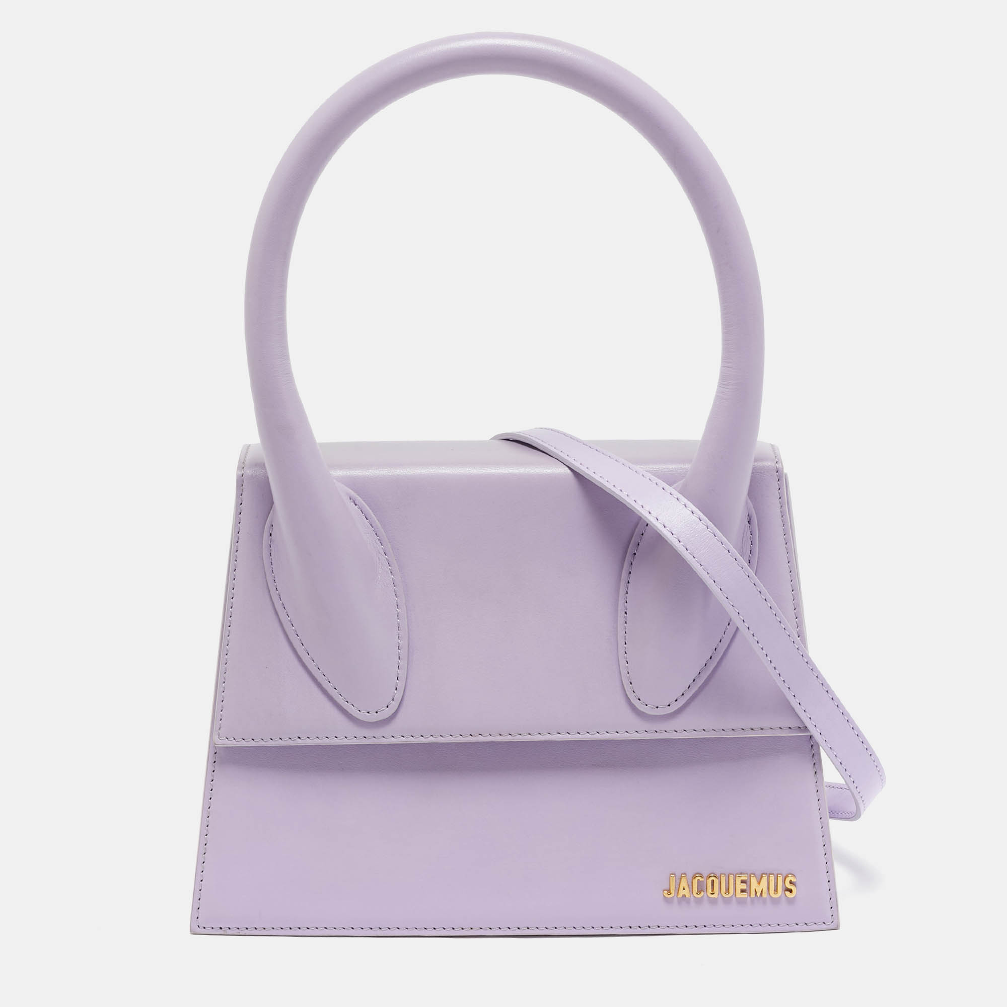 Pre Owned Jacquemus Purple Leather Grand Le Chiquito Top Handle Bag
