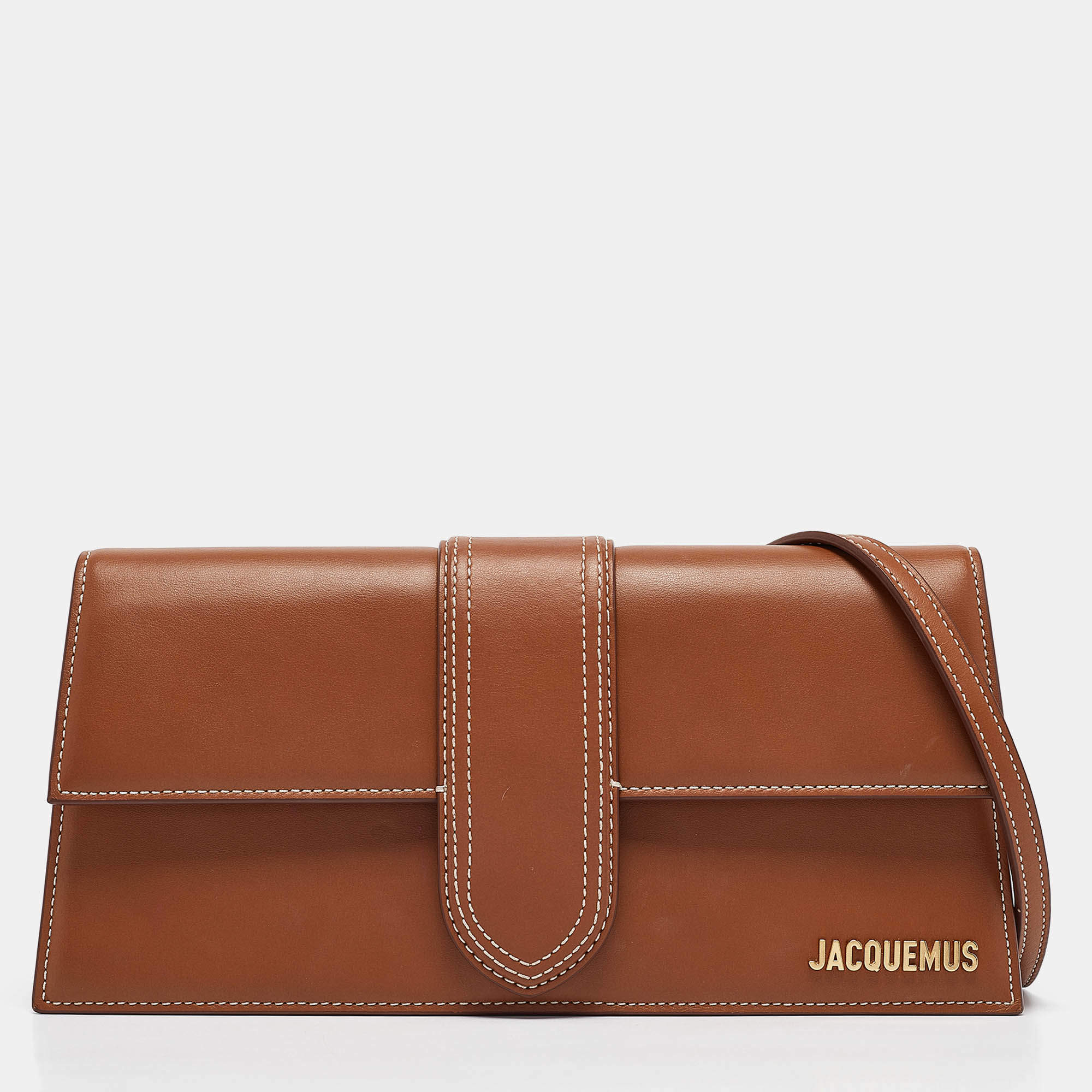 Pre Owned Jacquemus Brown Leather Le Bambino Long Shoulder Bag