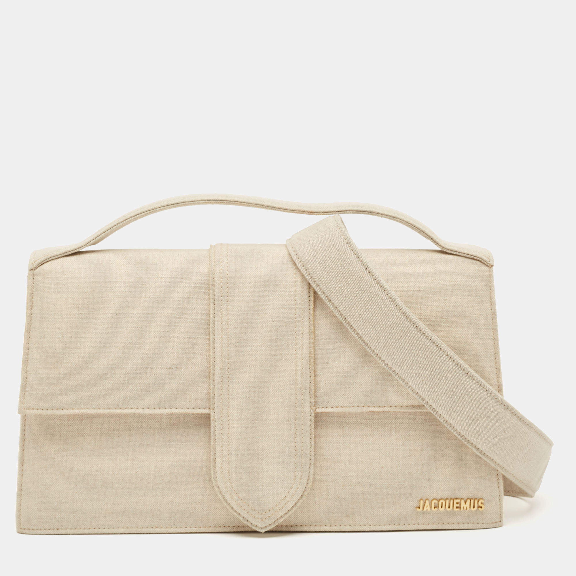 Pre Owned Jacquemus Light Beige Fabric Le Bambinou Top Handle Bag