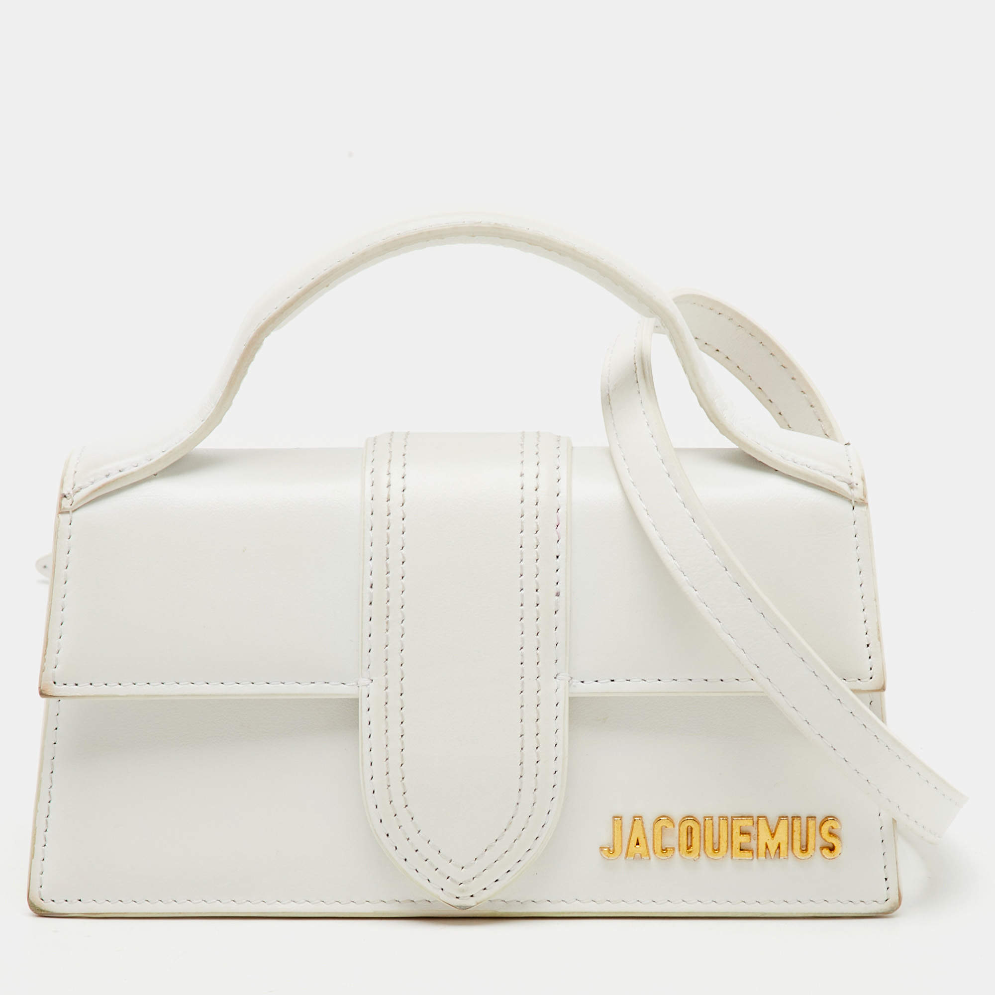 Jacquemus White Leather The Bambino Les Classiques Top Handle Bag