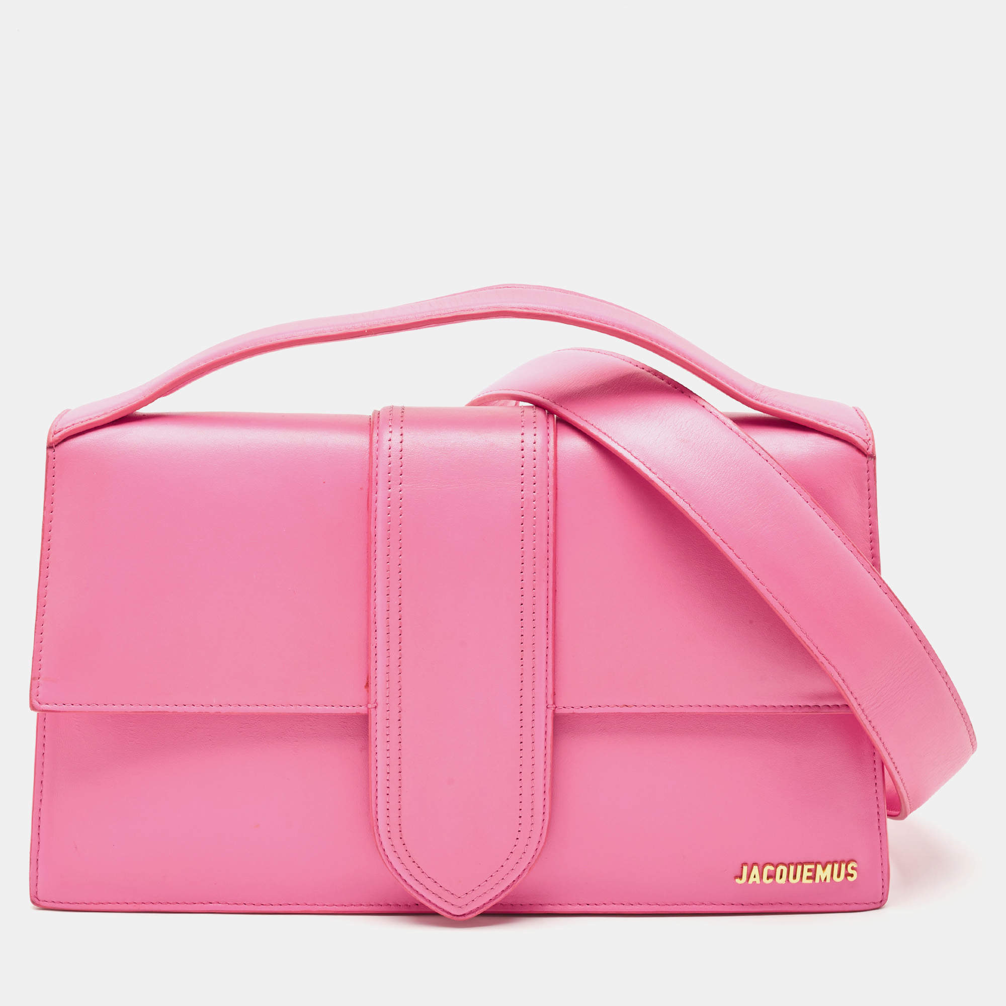 Jacquemus Pink Leather Le Bambinou Top Handle Bag