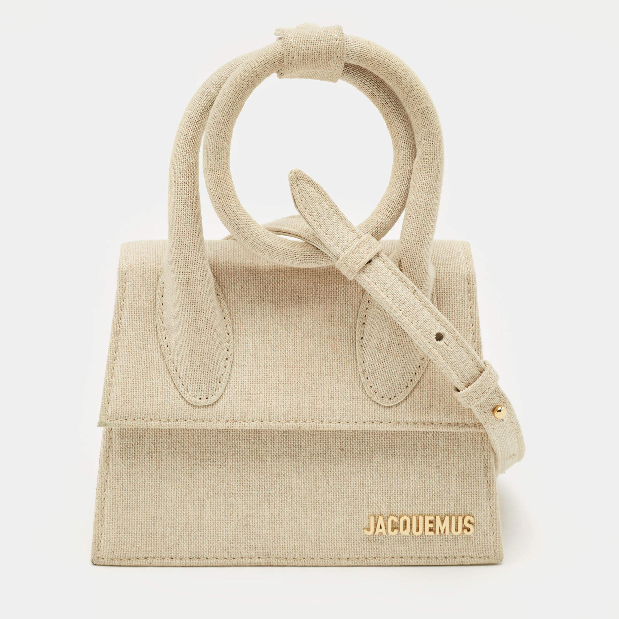 Jacquemus Beige Fabric Le Chiquito Noeud Top Handle Bag