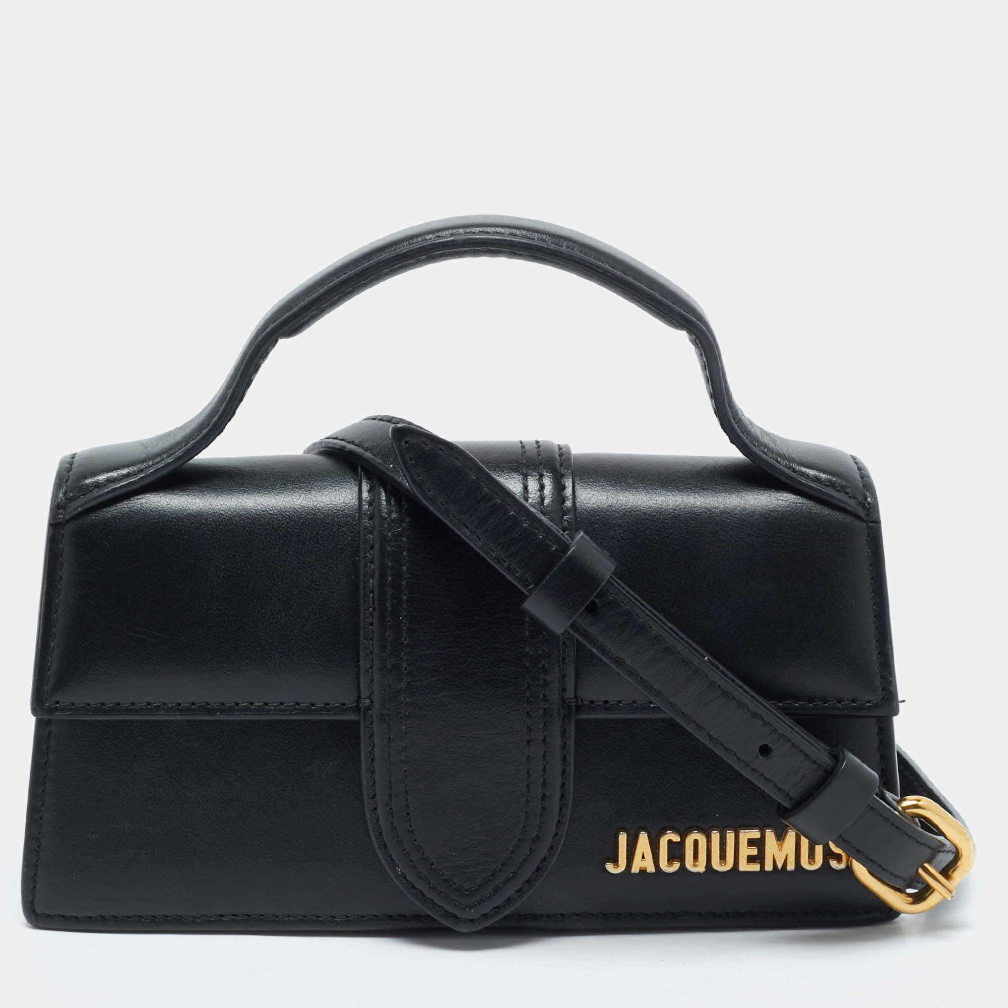 Pre Owned حقيبة جاكيموس ميني لي بامبينو جلد أسود بيد علوية