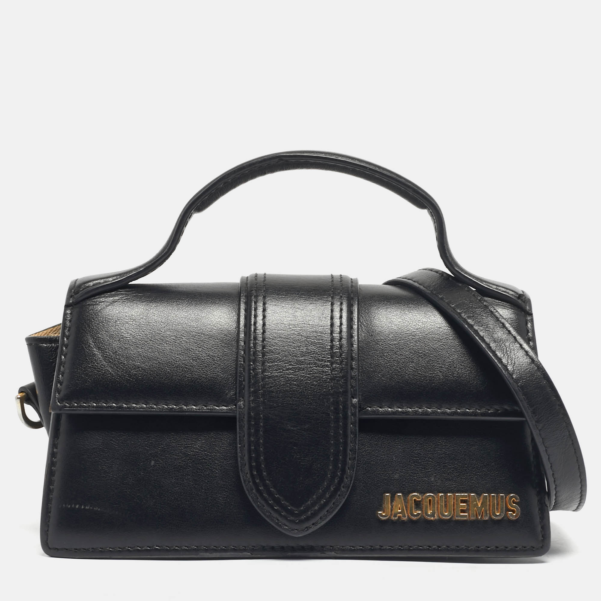 مملوكة مسبقًا Jacquemus Black Leather Le Bambino Mini Top Handle Bag