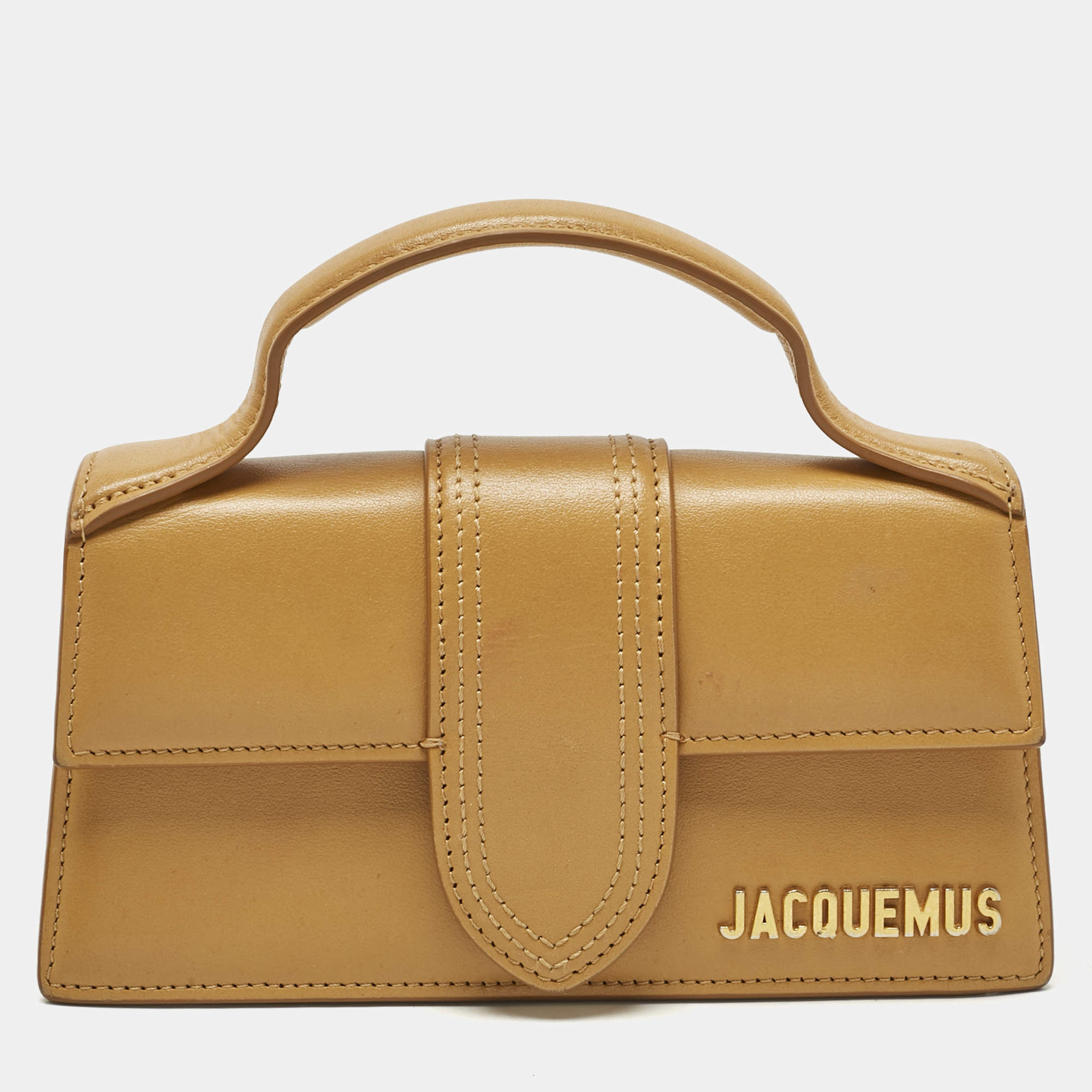 Pre Owned Jacquemus Tan Leather Mini Le Bambino Top Handle Bag