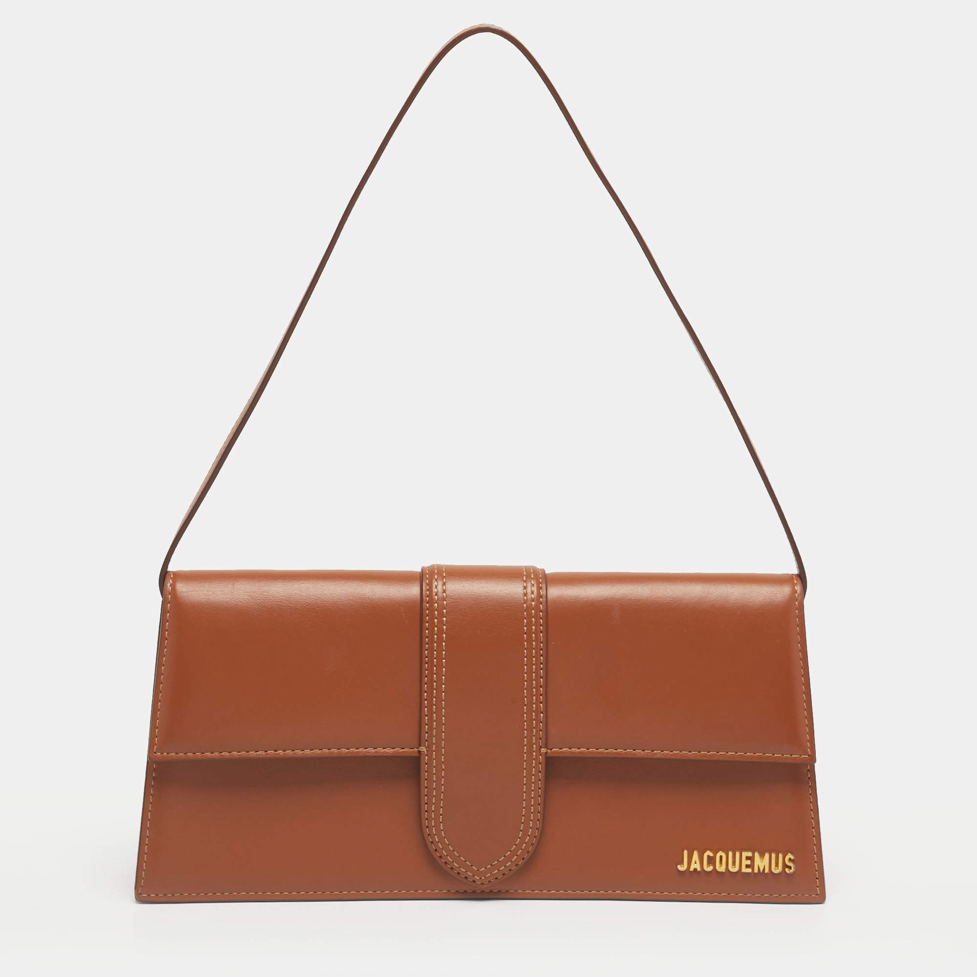 مملوكة مسبقًا Jacquemus Brown Leather Le Bambino Long Shoulder Bag