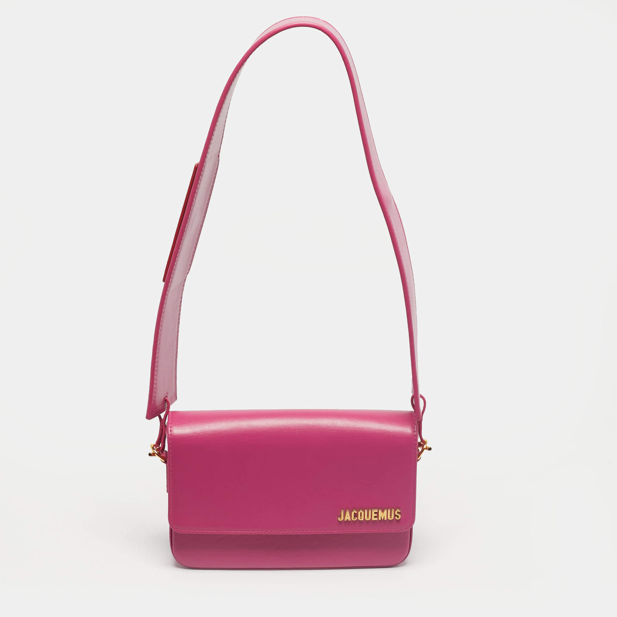 Pre Owned Jacquemus Pink Leather Le Carinu Shoulder Bag