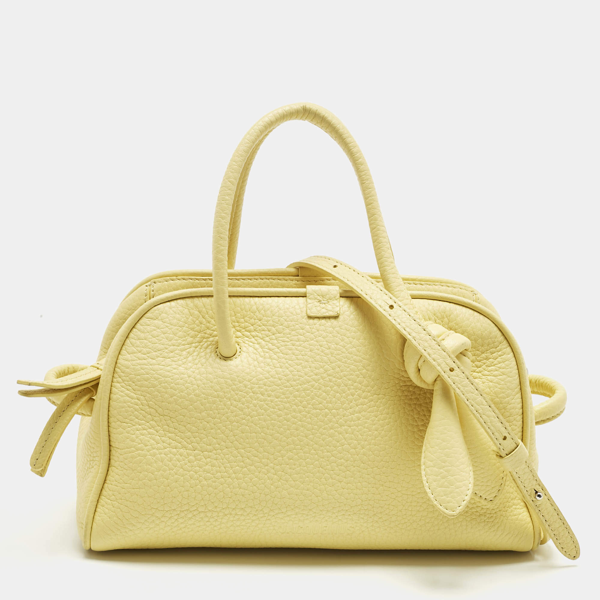 Pre Owned Jacquemus Yellow Leather Le Petit Turismo Bag