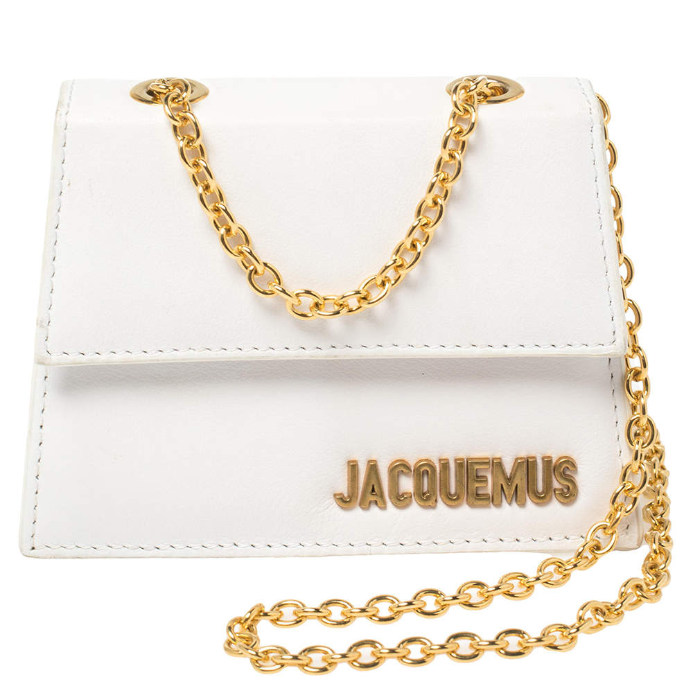 Jacquemus White Leather Le Piccolo Shoulder Bag