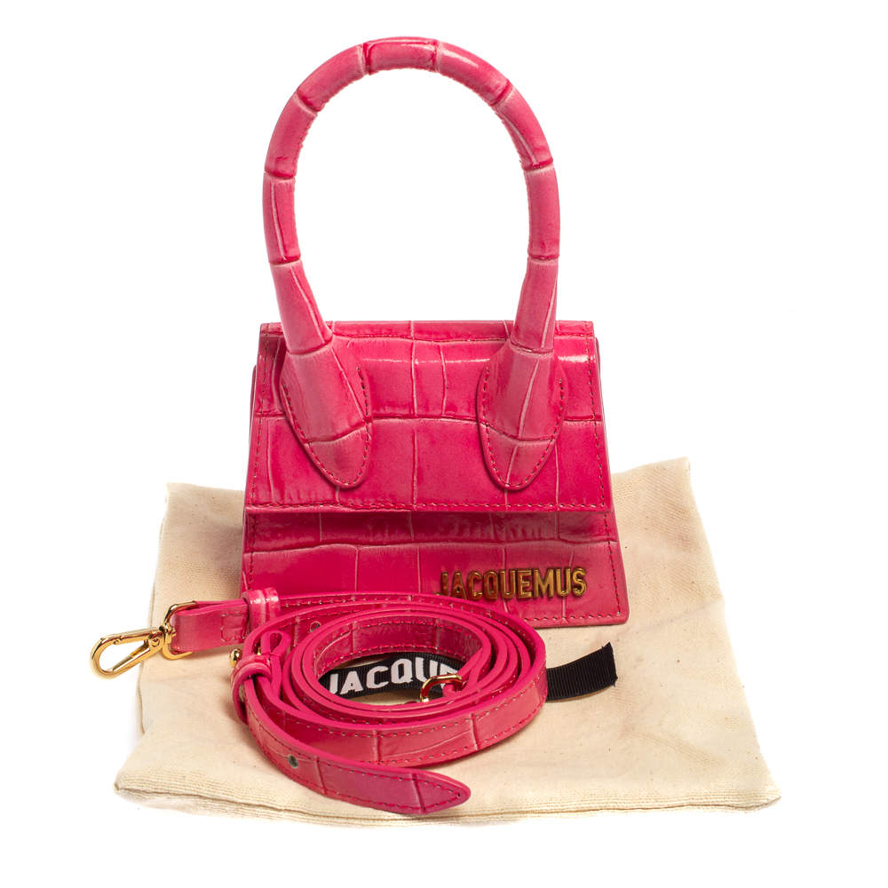 JACQUEMUS LE GRAND CHIQUITO PINK BARBIE LEATHER TOP HANDLE BAG - CRTBLNCHSHP