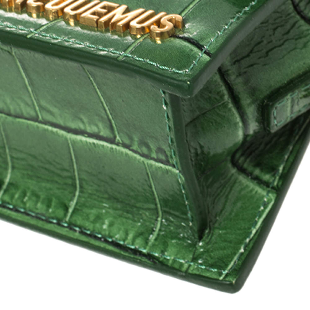 Jacquemus - Authenticated Le Bello Handbag - Leather Green Crocodile for Women, Very Good Condition