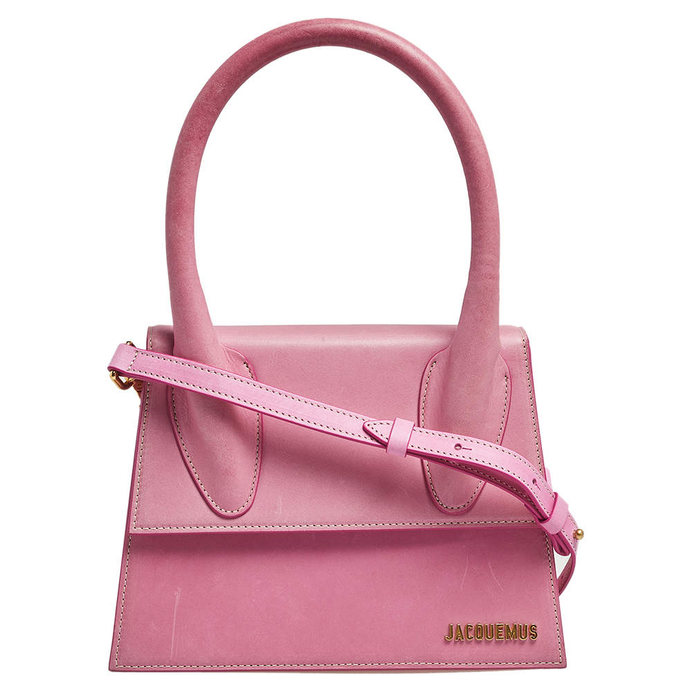 Pre Owned حقيبة جاكويموس غراند لو شيكيتو جلد وردي بيد علوية