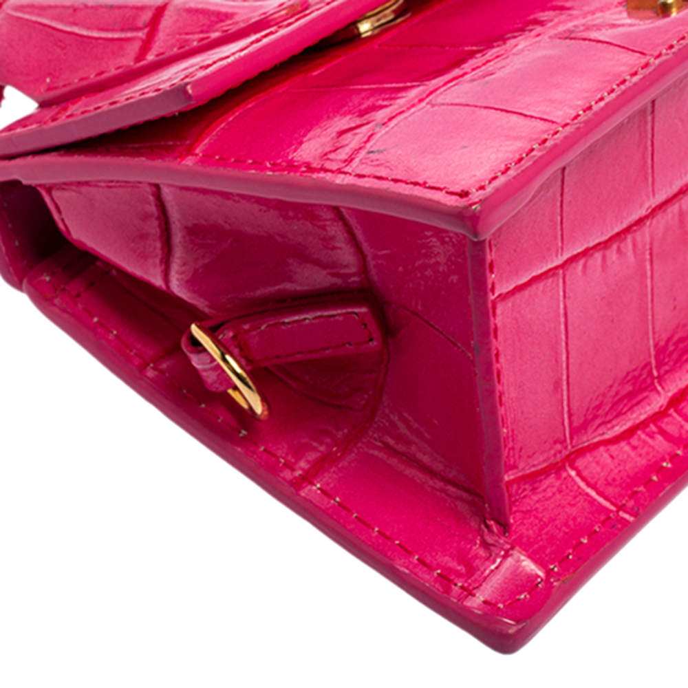 Pink Jacquemus Embossed Le Chiquito Long Satchel – Designer Revival