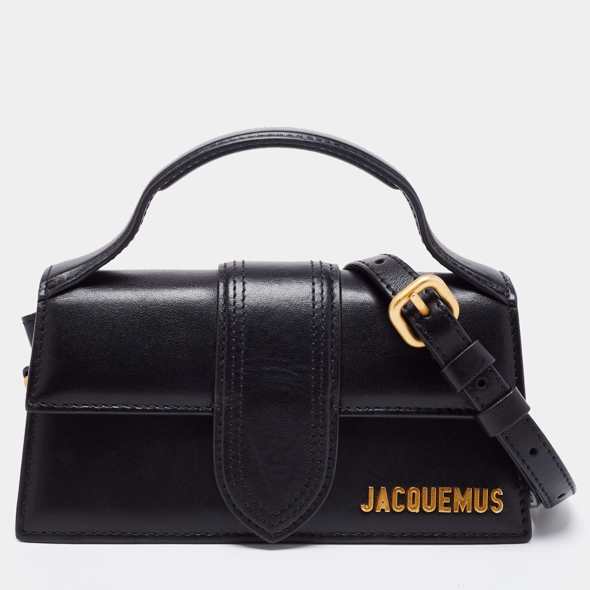 Pre Owned Jacquemus Black Leather Le Bambino Crossbody Bag