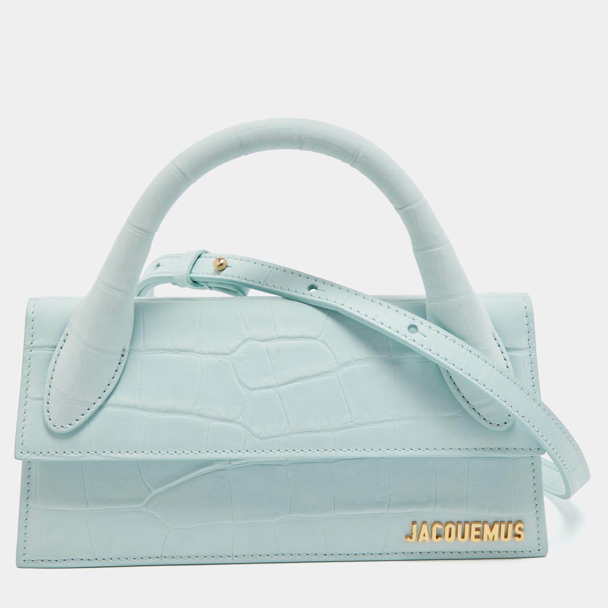 JACQUEMUS ライトブルー ハンドバッグ JACQUEMUS ライトブルー ミニハンドバッグ - メルカリ