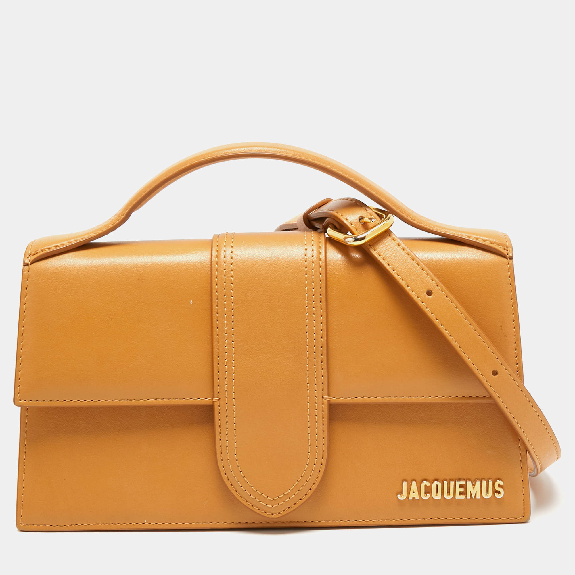 Jacquemus Tan Leather Le Grand Bambino Top Handle Bag