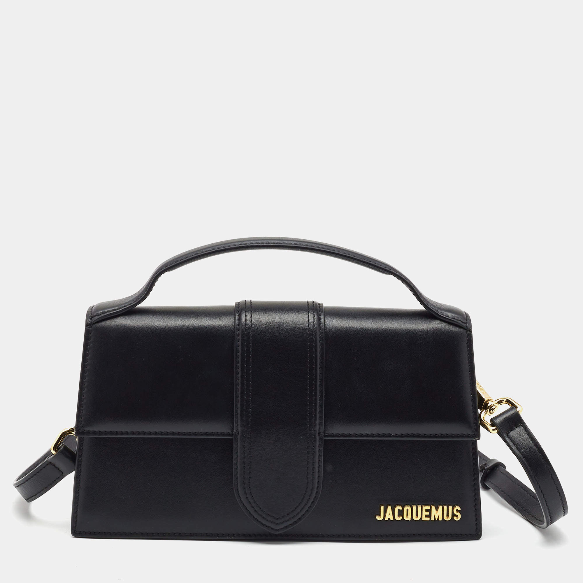 Jacquemus Black Leather Le Bambino Top Handle Bag