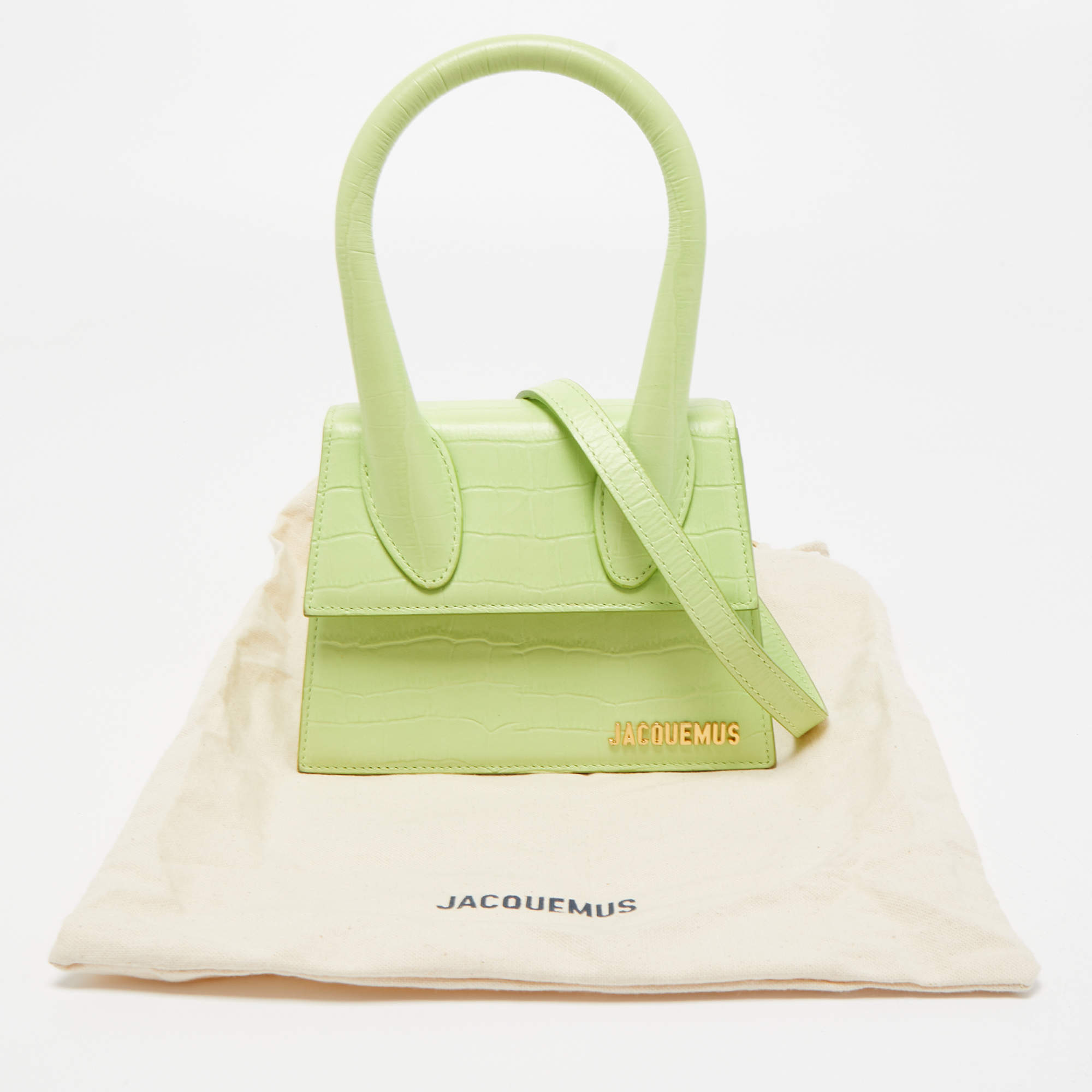 Le chiquito noeud leather handbag Jacquemus Green in Leather - 33576707