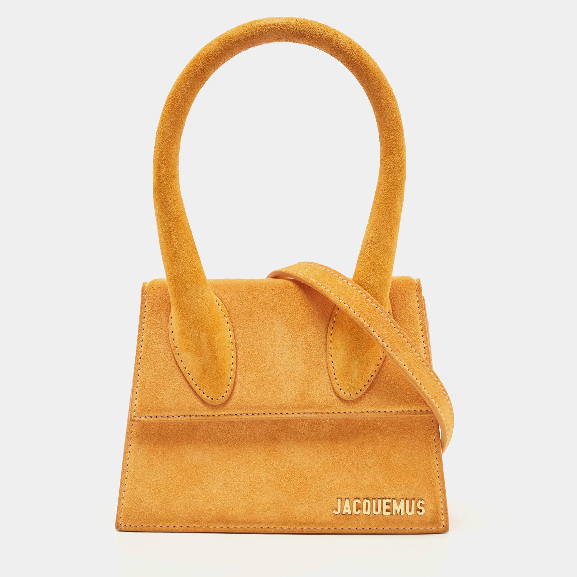 Jacquemus Mustard Suede Le Chiquito Top Handle Bag Jacquemus