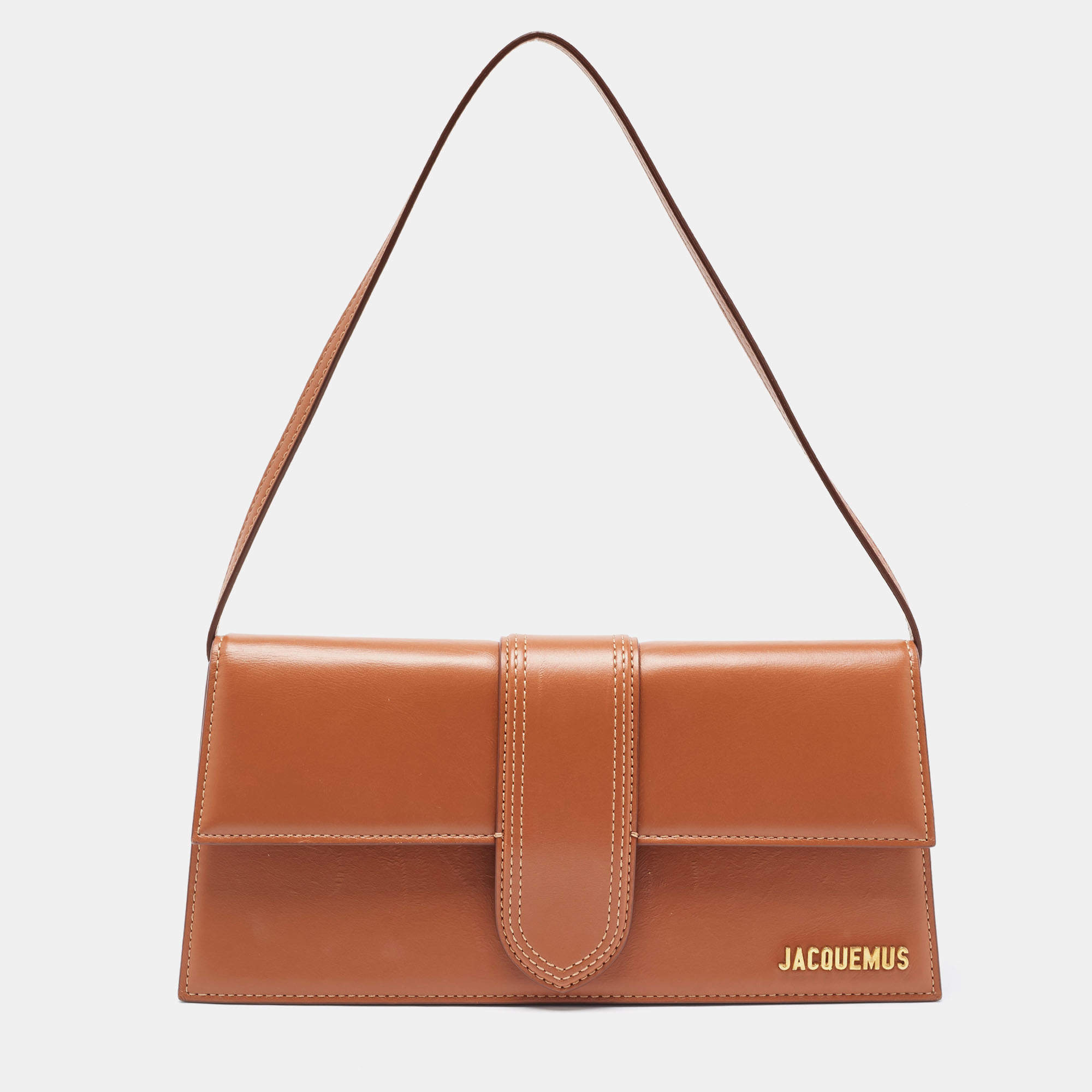 Jacquemus Brown Leather Le Bambino Long Shoulder Bag