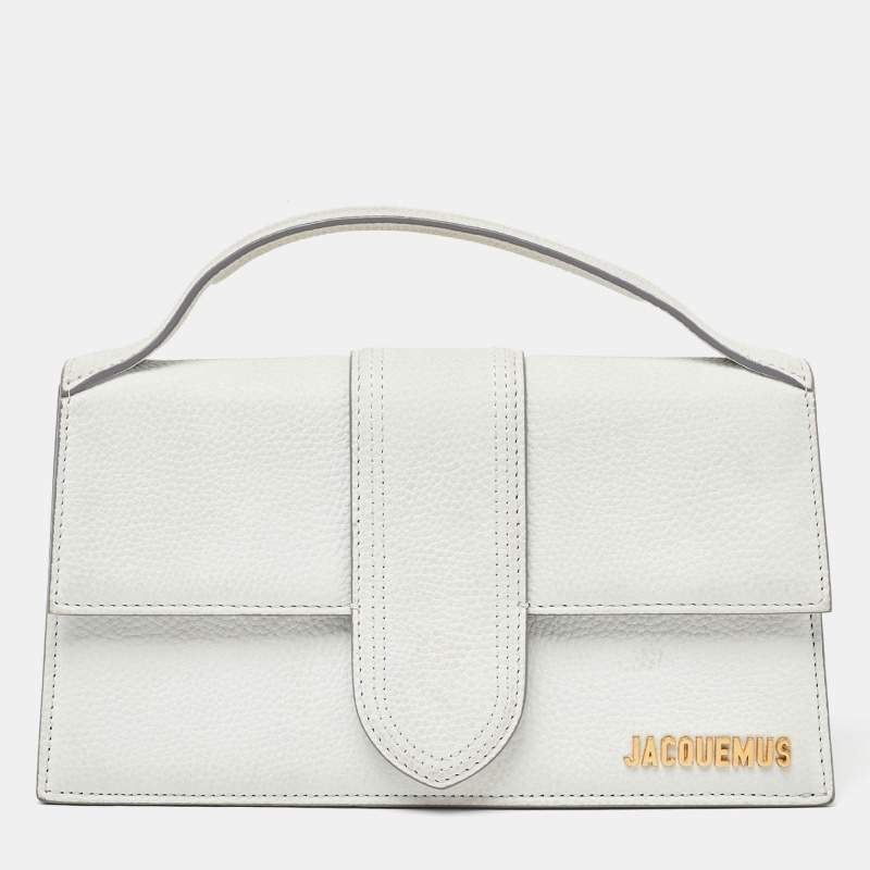 Jacquemus Grey Leather Le Grand Bambino Top Handle Bag