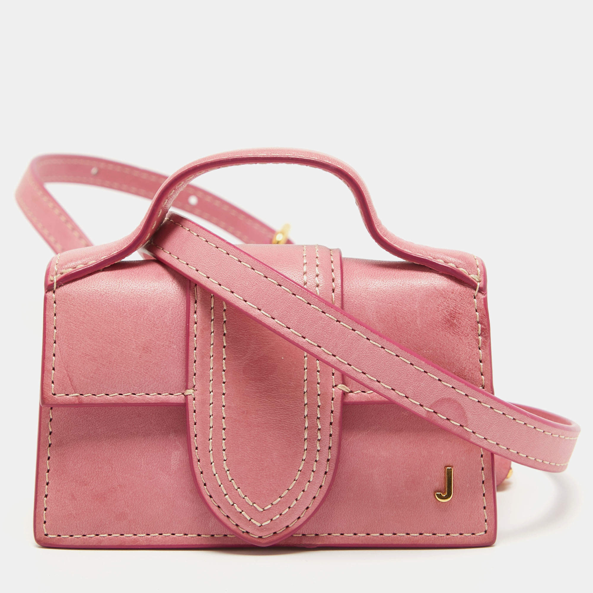 Jacquemus Pink Leather Mini Le Petit Bambino Crossbody Bag