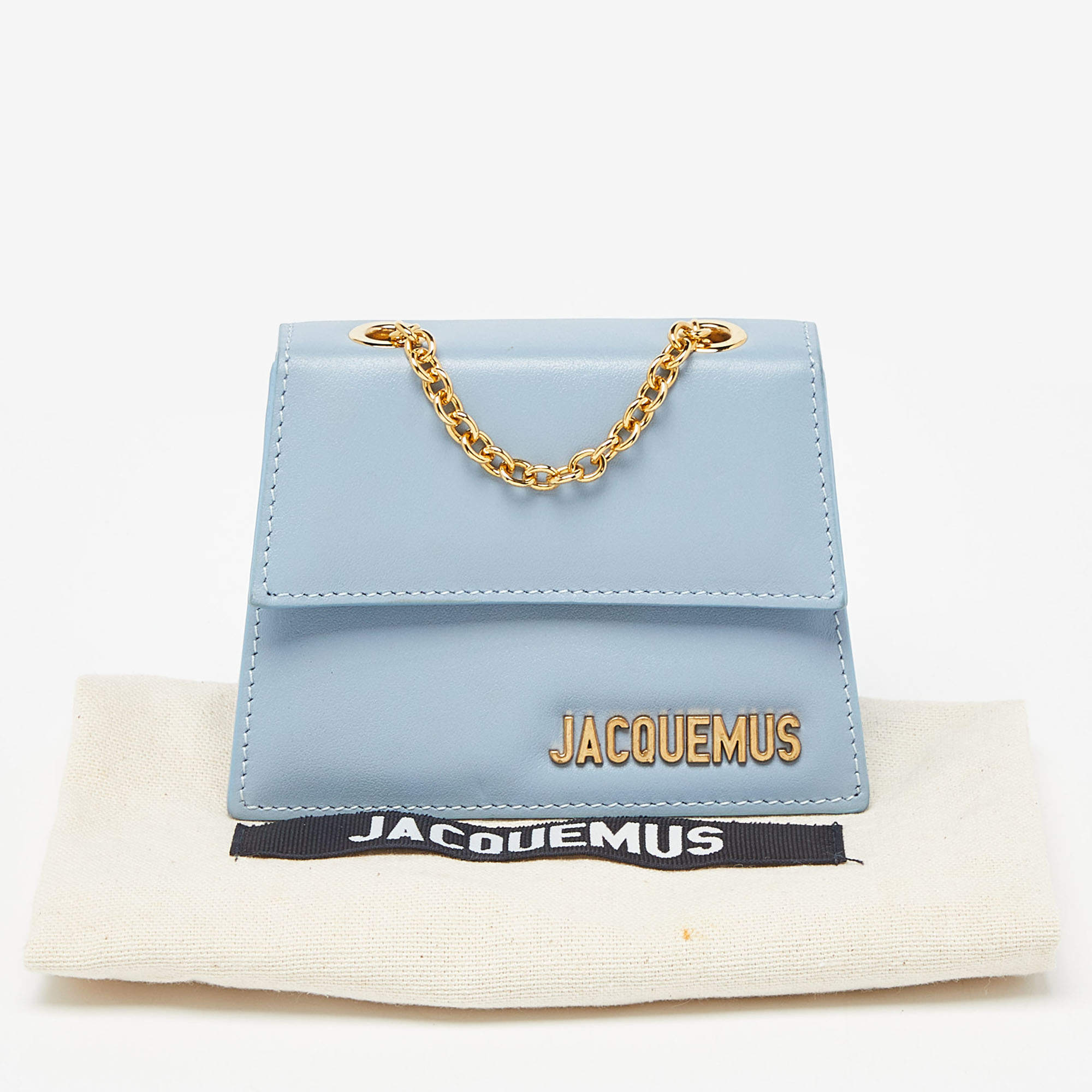 Jacquemus Light Blue Leather Mini Le Piccolo Chain Bag