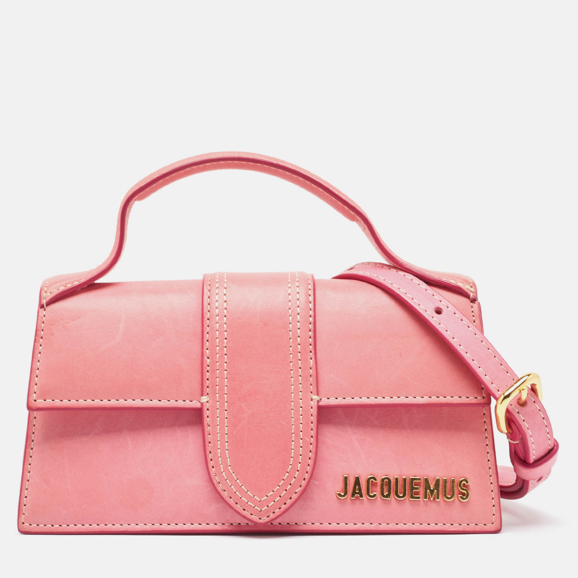 Jacquemus Pink Leather Mini Le Bambino Top Handle Bag