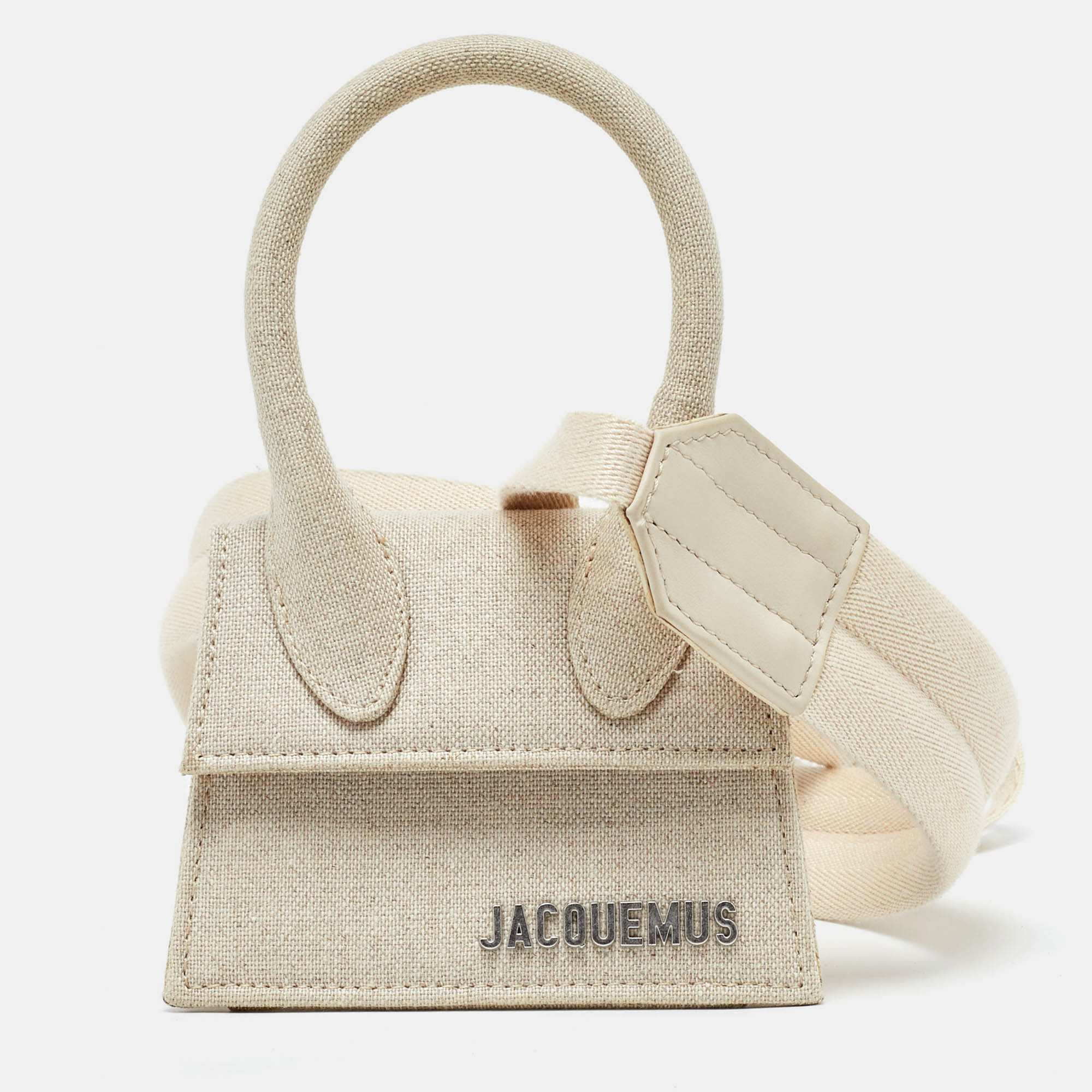 Jacquemus Beige Canvas Mini Le Chiquito Bag