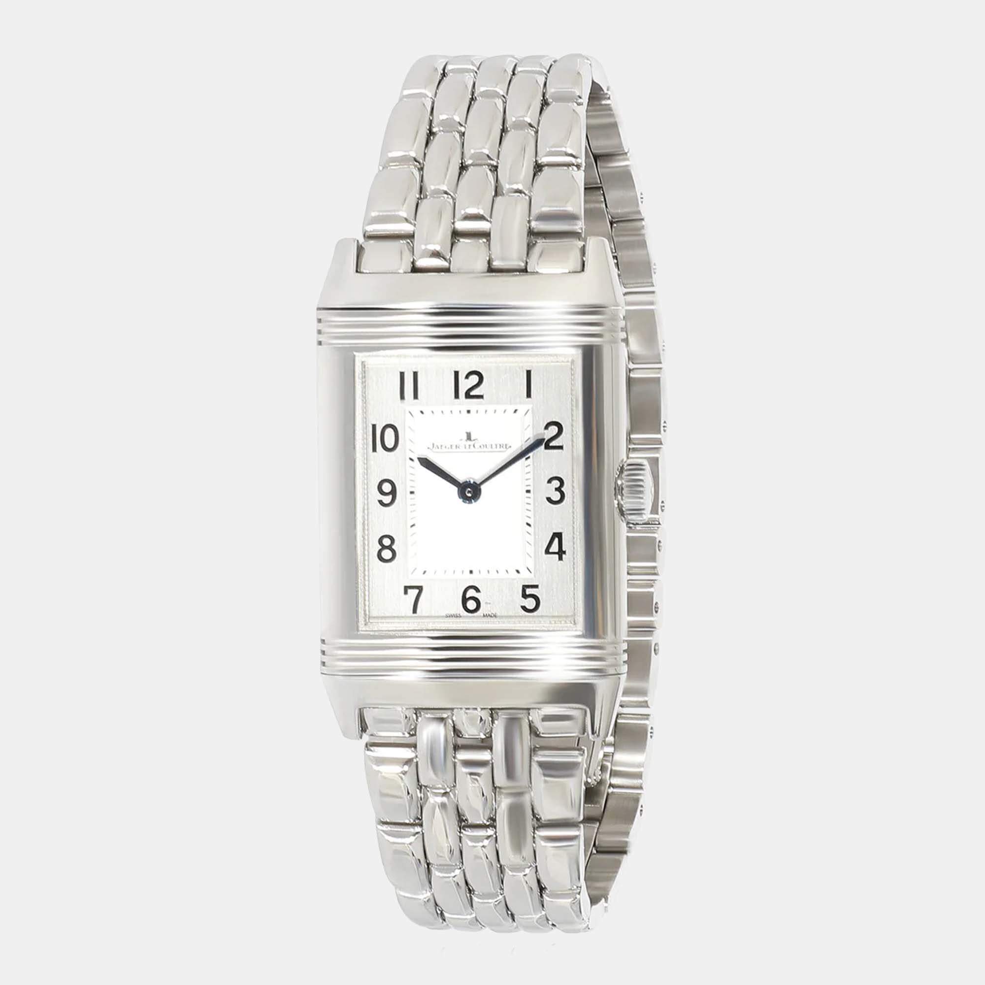 Jaeger LeCoultre Silver Stainless Steel Reverso Q2518140 Quartz