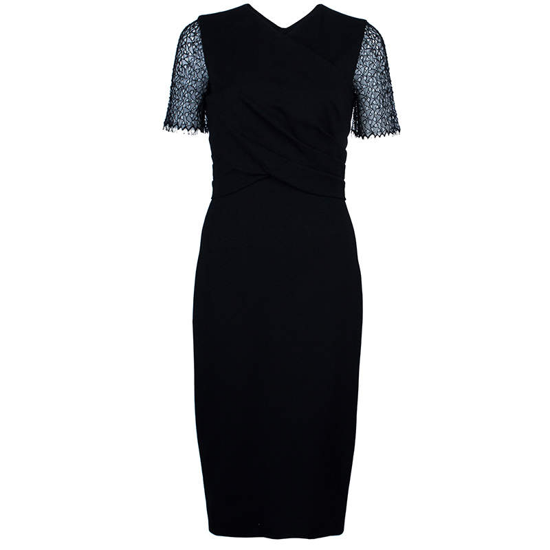 Pre Owned Jason Wu Black Lace-Detail Dress M