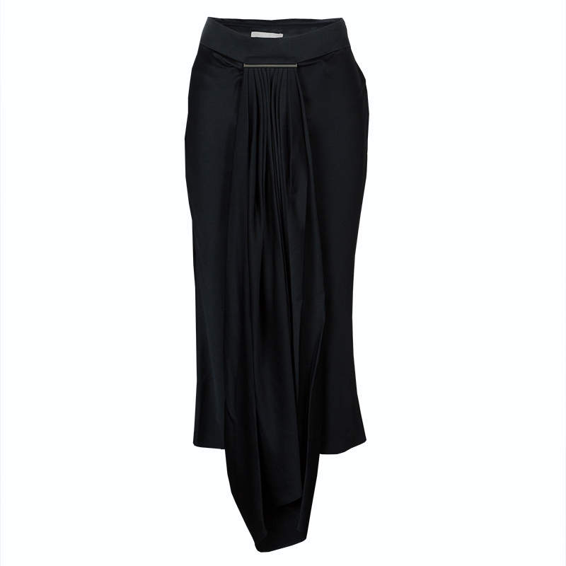 Jason Wu Black Pleated Front Midi Skirt M