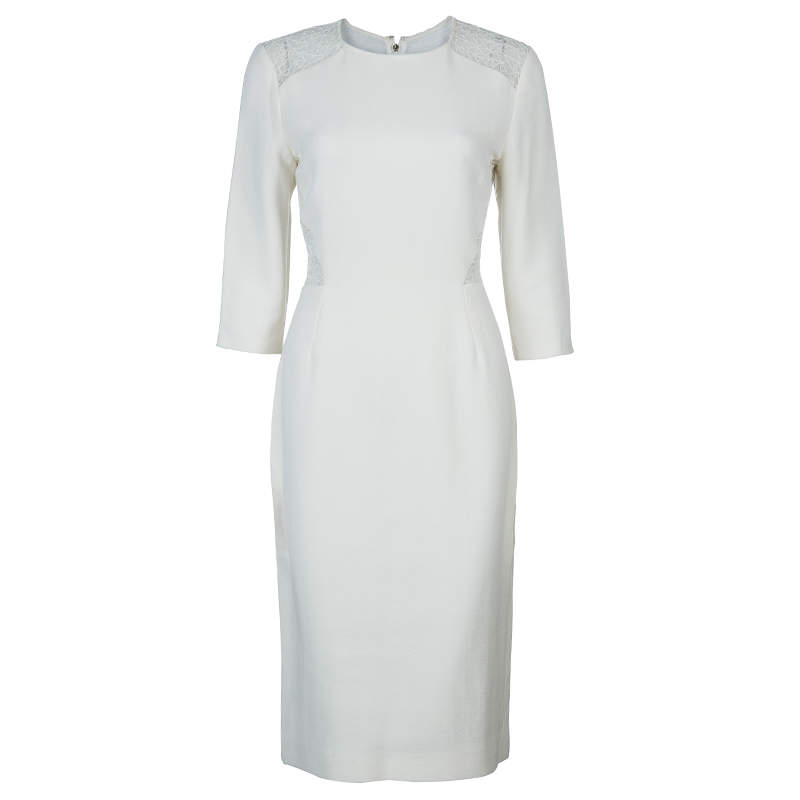 Jason Wu Cream Lace Detail Dress M