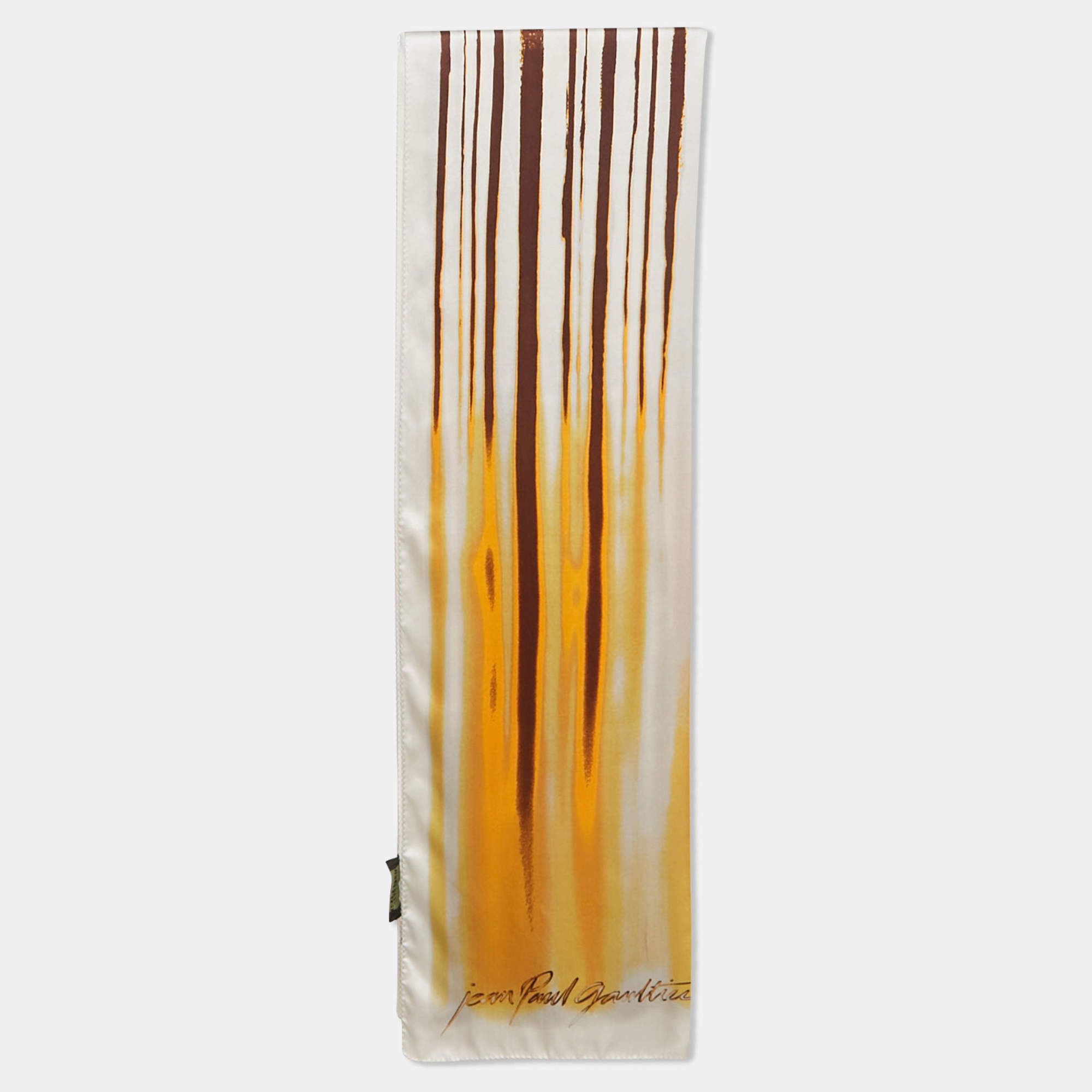 مملوكة مسبقًا وشاح جان بول غولتييه حرير ساتان مطبوع أصفر