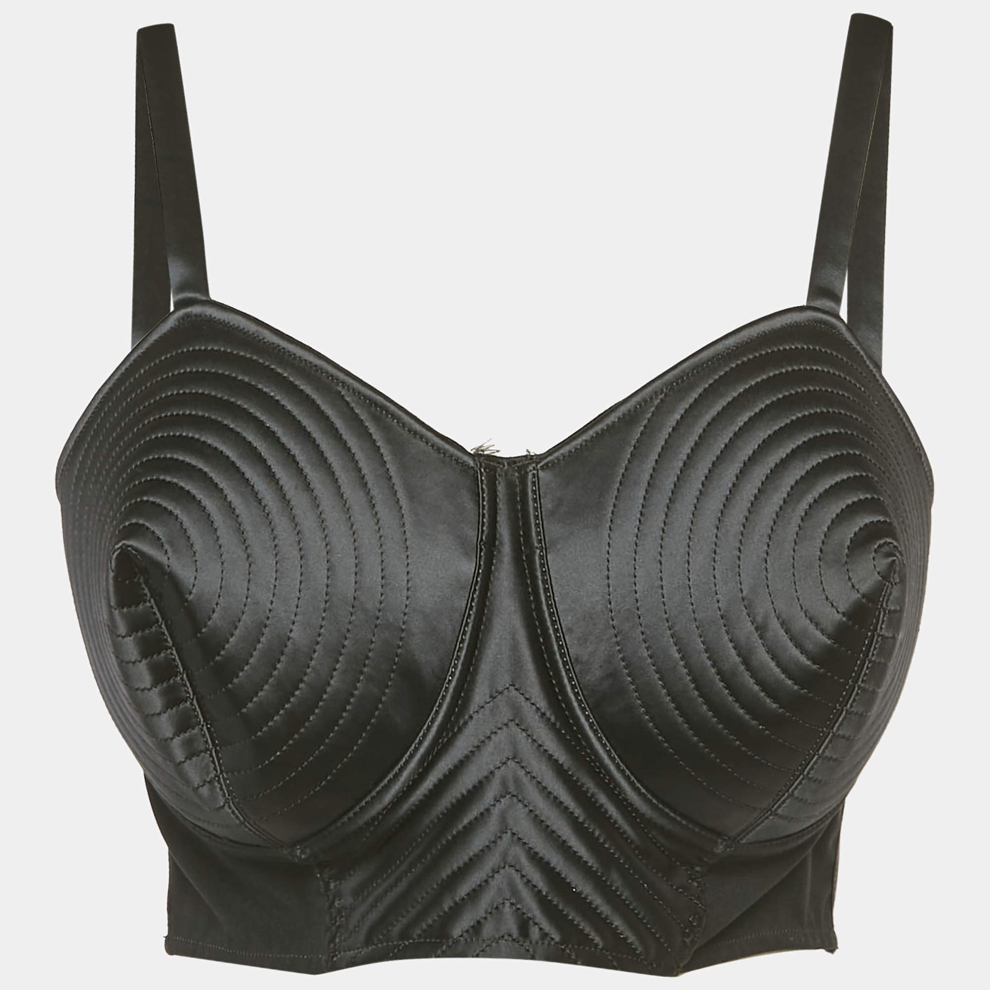 Pre Owned Jean Paul Gaultier X Lotta Volkova Black Satin Bra Top M