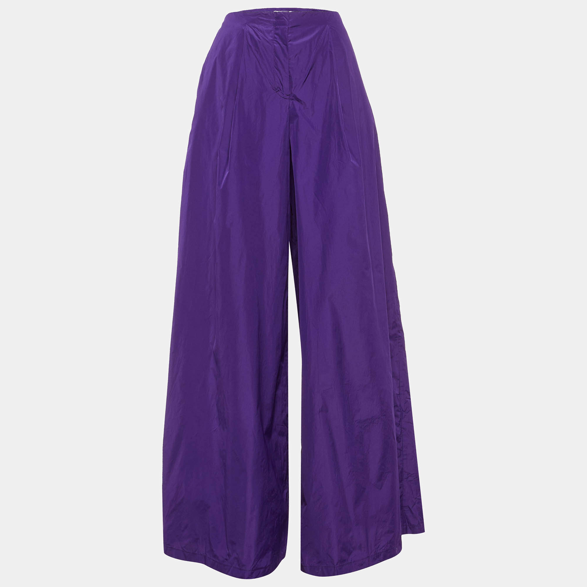 Jil Sander Purple Taffeta Palazzo Trousers S