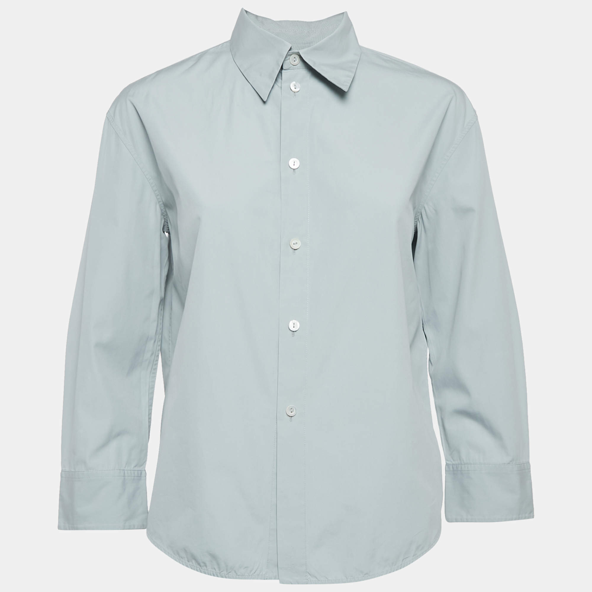 Jil Sander Light Blue Cotton Button Front Shirt S