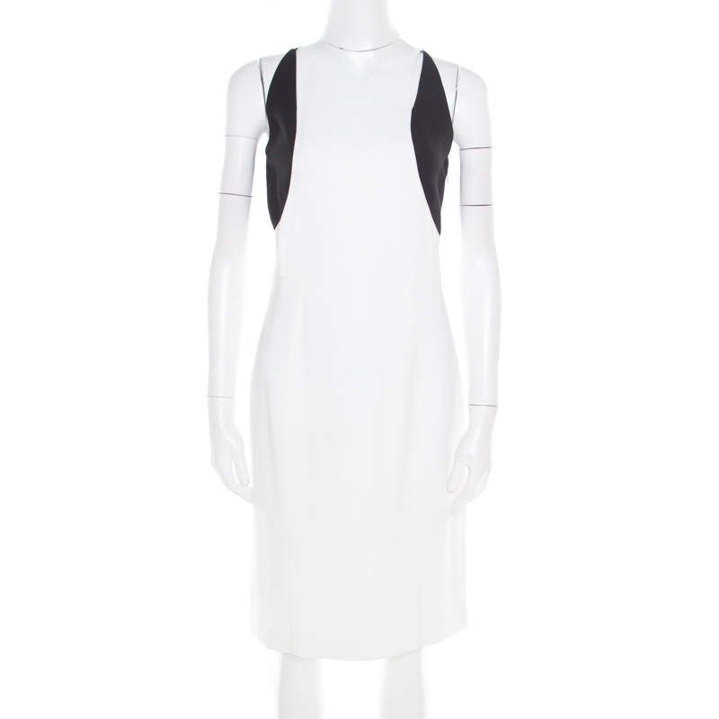 Jil Sander Monochrome Colorbolock Sleeveless Sheath Dress M