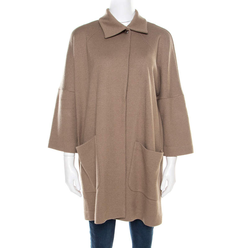 Jil Sander Beige Wool Box Sleeve Oversized Jacket S