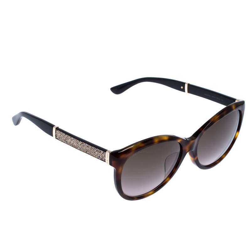 Pre Owned نظارة شمسية جيمي تشو غلي تورتواز بنية