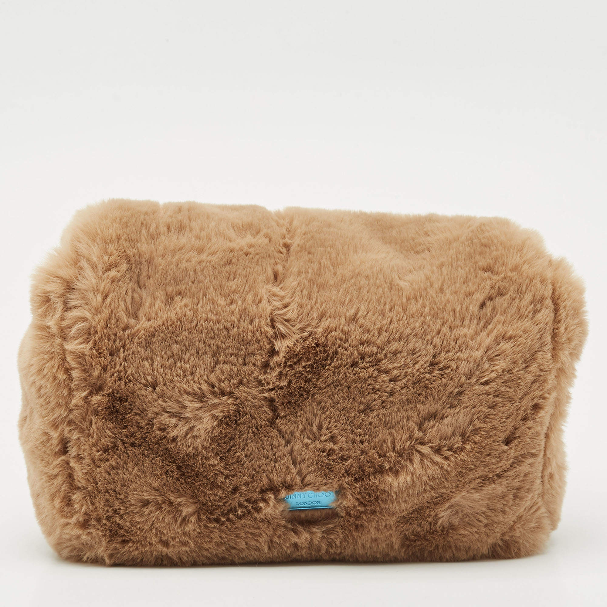 Pre Owned Jimmy Choo Brown Faux Fur Madeline Crossbody Bag