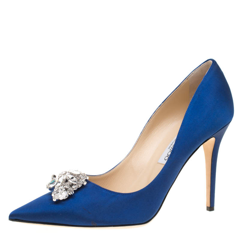 Jimmy Choo Exclusive Collection Electric Blue Satin Manda Crystal ...